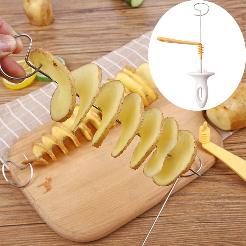 Portable Potato BBQ Skewers For Camping Potato Slicer Spiral Cutter For Barbecue Kitchen BBQ Tools 1