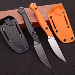 durable fixed blade knife with blade santoprene handle for camping, edc, and hiking