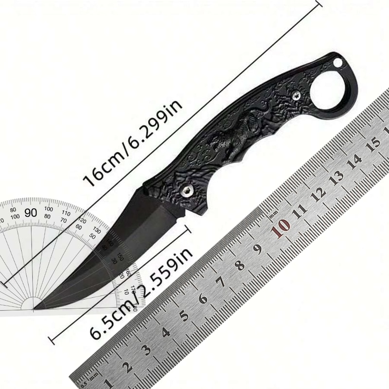 High-Quality Tiger Motif Folding Knife Steel Blade, EDC Outdoor Tool for Camping, Hiking & Fishing