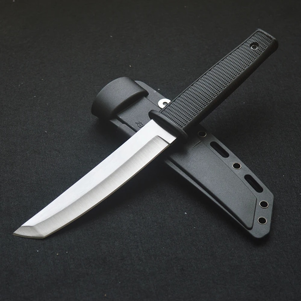 Portable Survival Knife Fixed Blade, ABS Handle, Camping EDC Multitool for Self-defense