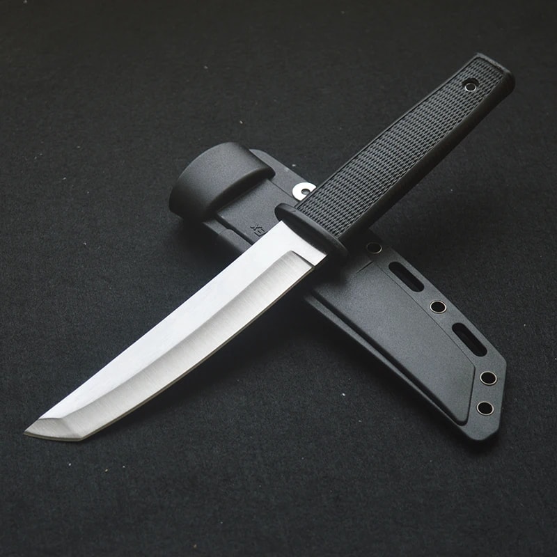 Portable Survival Knife Fixed Blade, ABS Handle, Camping EDC Multitool for Self-defense