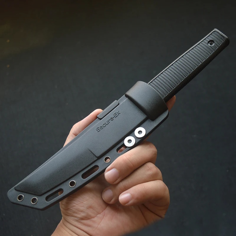 Portable Survival Knife Fixed Blade, ABS Handle, Camping EDC Multitool for Self-defense