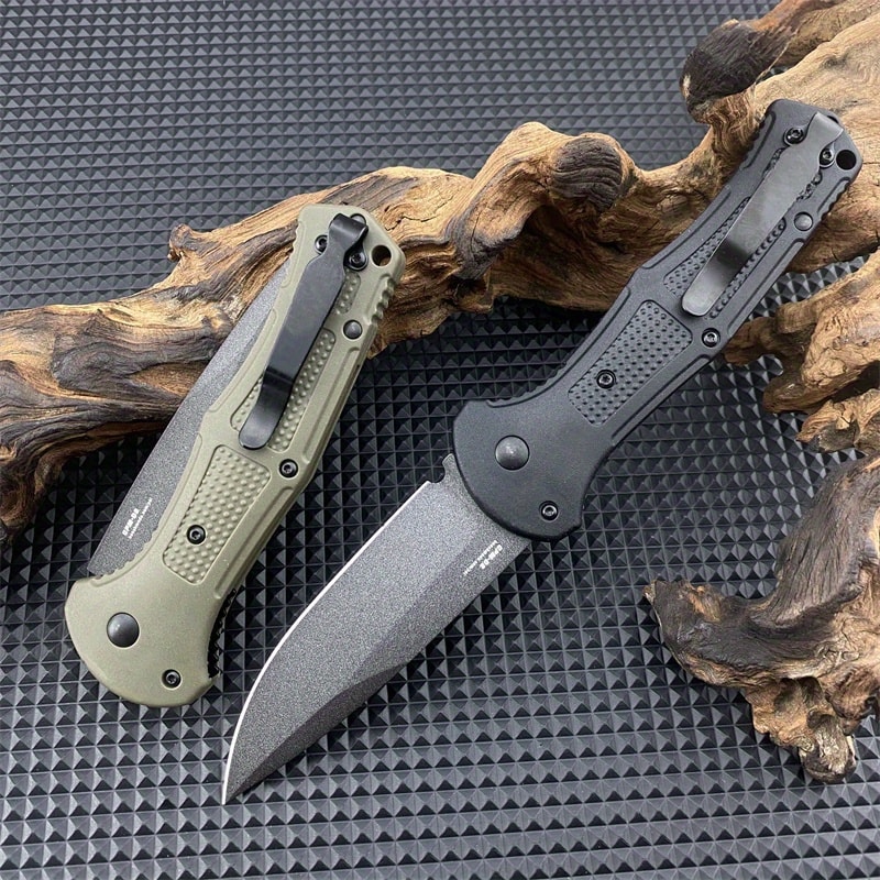 Folding Tactical Knife with Plain Drop Point Blade Grivory Handle for Camping, Hunting & Self-Defense