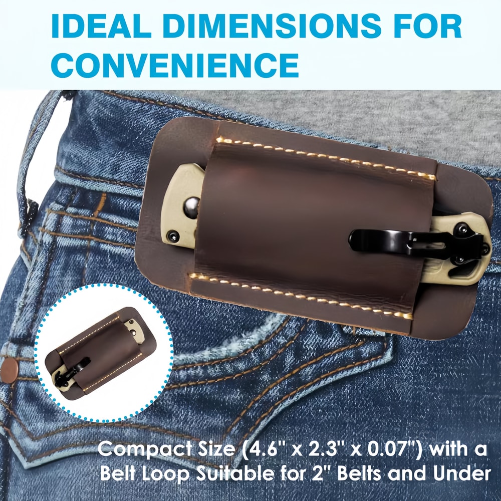Leather EDC Holster for Pocket Knife & Flashlight Outdoor Carry Gear
