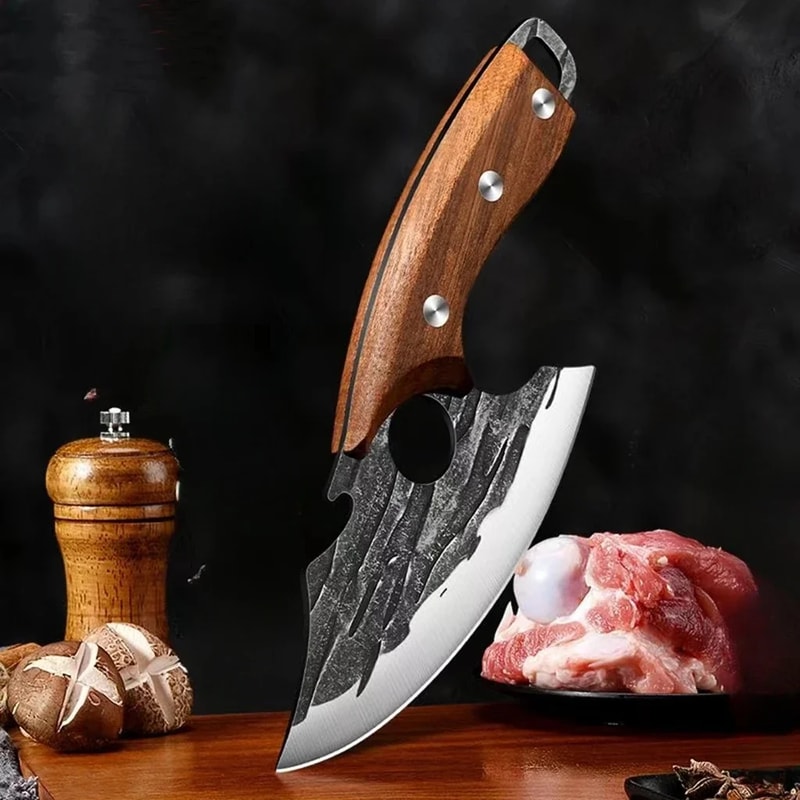 HandForged Meat Cutting Knife Professional Butcher Knife For Outdoor Slaughtering And Meat Preparat 0