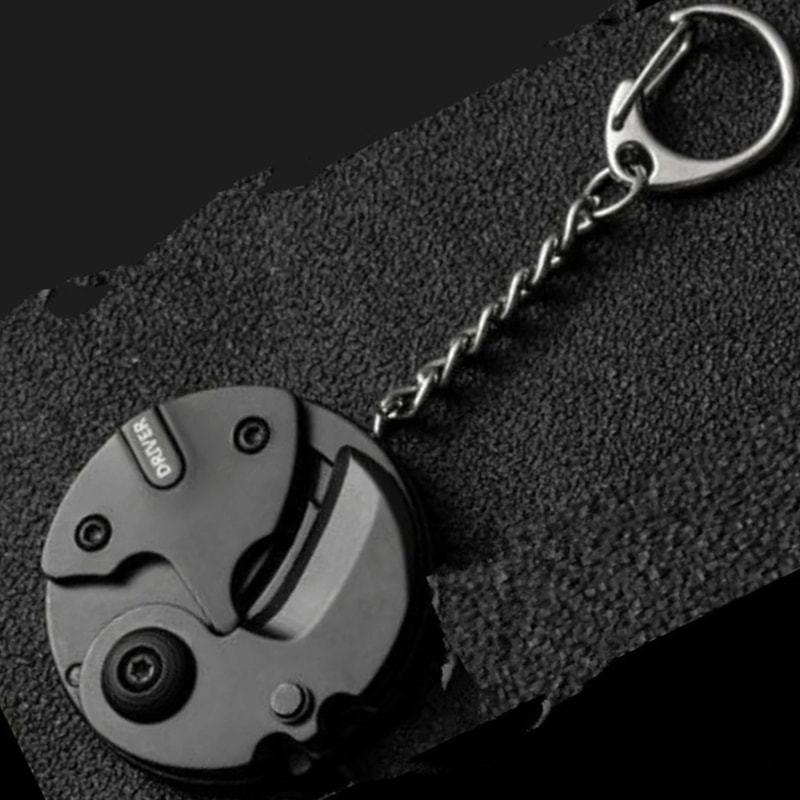 Multifunctional EDC Keychain Tool Compact Folding Screwdriver & Knife for Outdoor Adventures