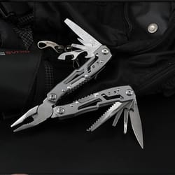 multifunctional stainless steel outdoor survival tool folding knife, pliers & more
