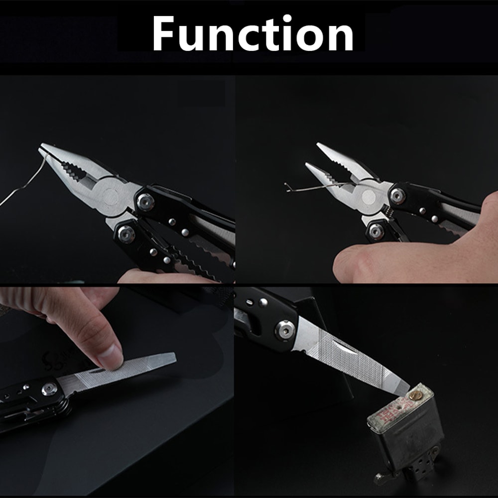 Multifunctional Stainless Steel Outdoor Survival Tool Folding Knife, Pliers & More