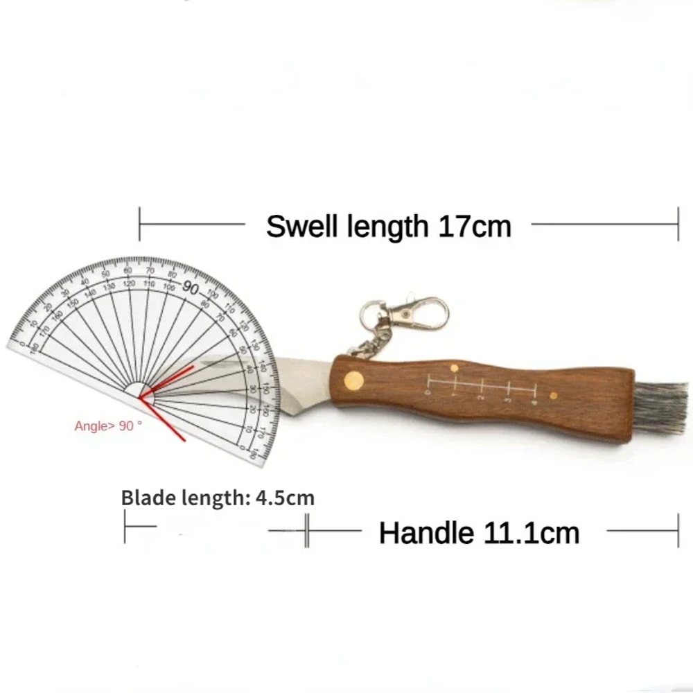 Multi-Use Stainless Steel Folding Knife with Wooden Handle, Sharp EDC Tool for Hunting & Survival