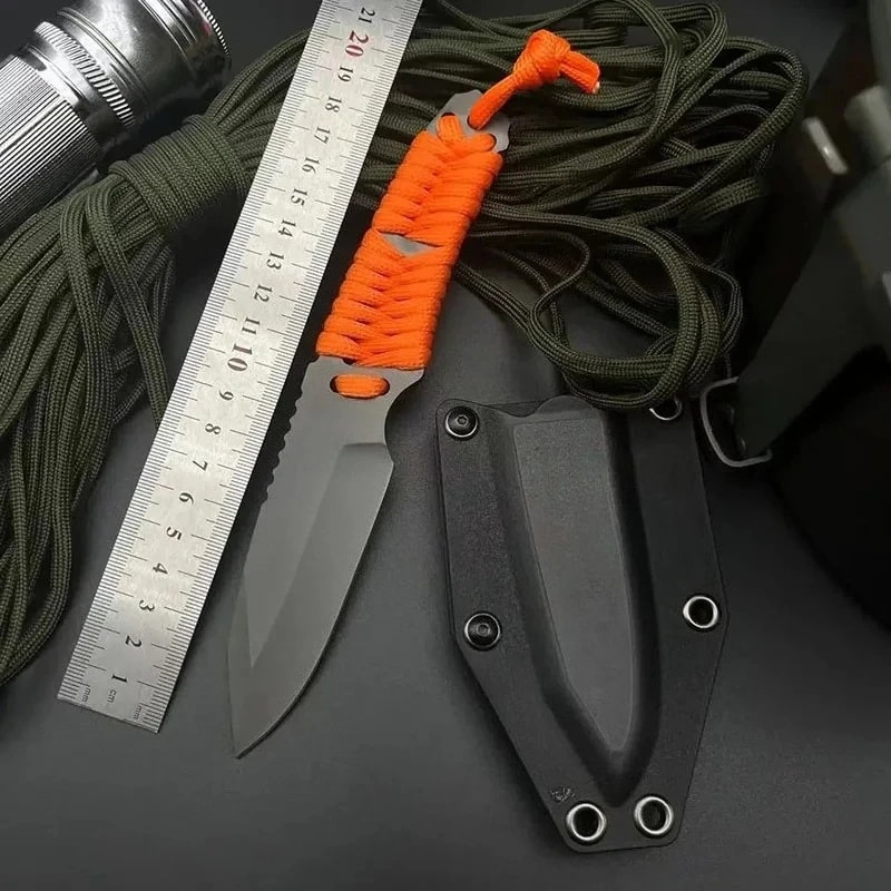 Versatile EDC Pocket Knife With Fixed Blade Scabbard Ideal For Camping BBQ And Survival 1