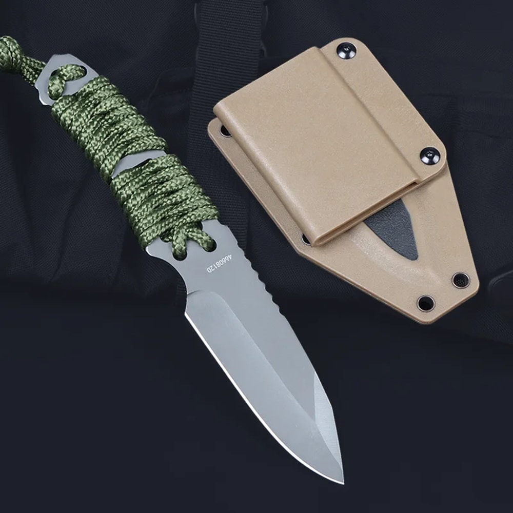 Versatile EDC Pocket Knife With Fixed Blade Scabbard Ideal For Camping BBQ And Survival 5