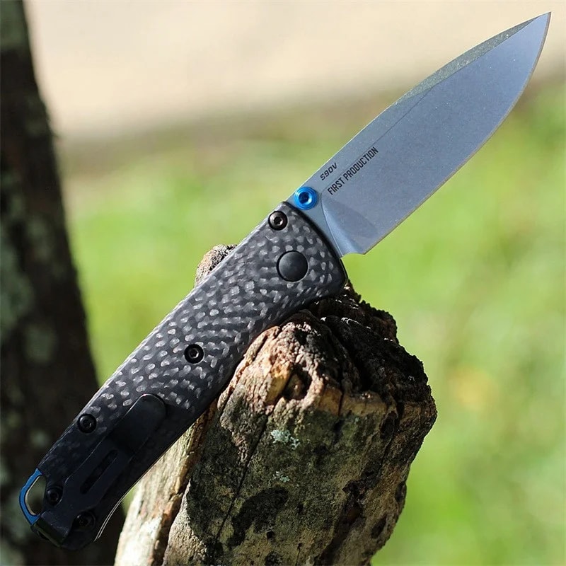 Mini Tactical Folding Knife with Carbon Fiber Handle Compact Survival Pocket Knife for Outdoor Defense and Everyday