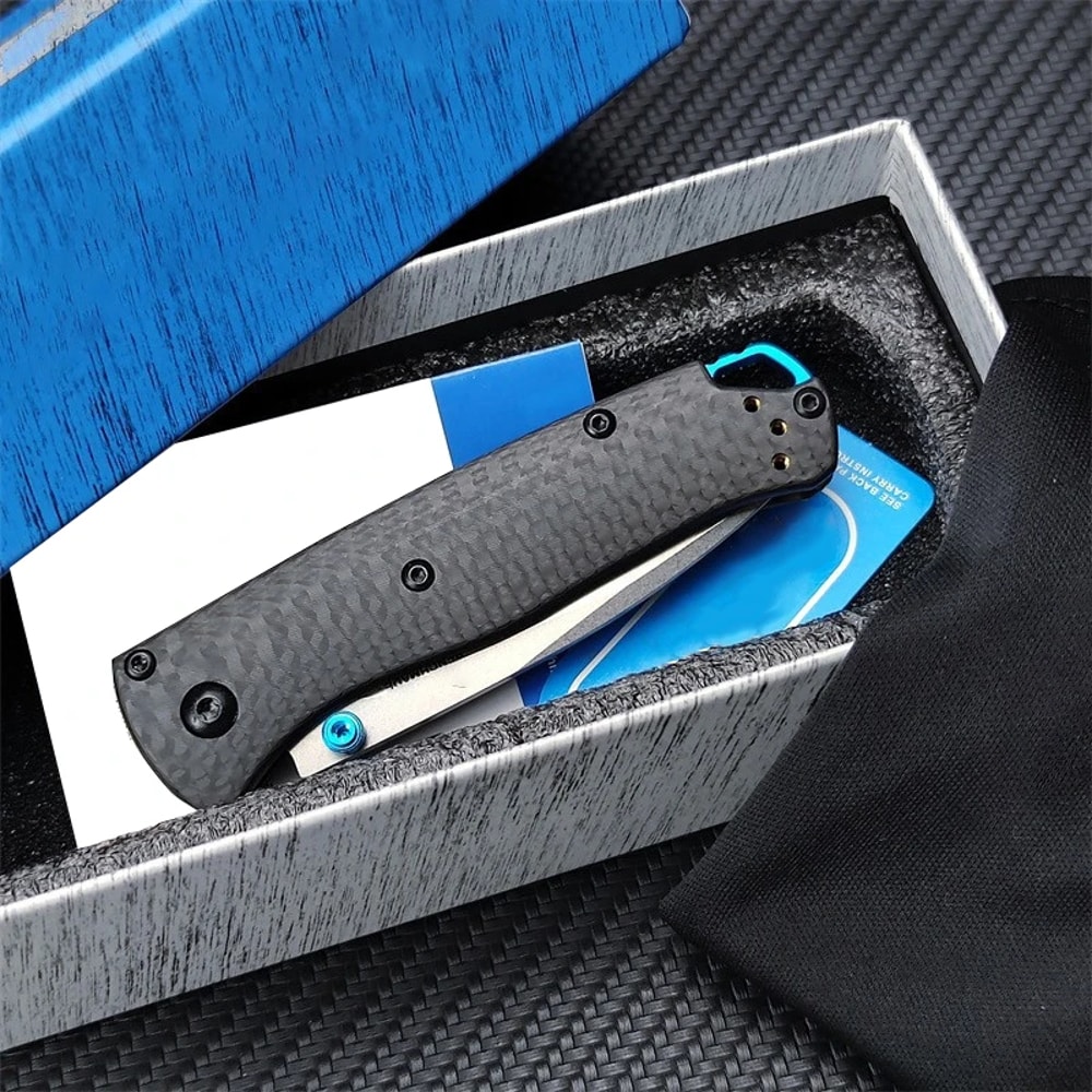 Mini Tactical Folding Knife with Carbon Fiber Handle Compact Survival Pocket Knife for Outdoor Defense and Everyday