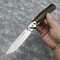 Outdoor Folding Pocket Knife with Sharp Blade & Wood Handle Ideal for Hunting and Survival Gear