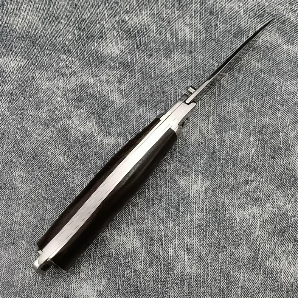 Outdoor Folding Pocket Knife with Sharp Blade & Wood Handle Ideal for Hunting and Survival Gear