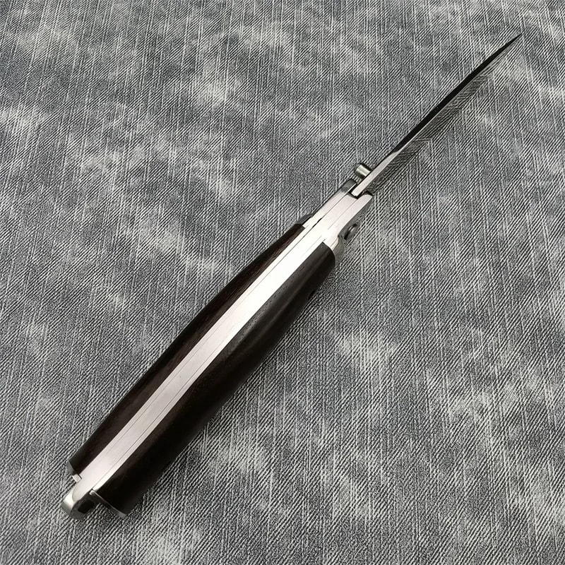 Outdoor Folding Pocket Knife with Sharp Blade & Wood Handle Ideal for Hunting and Survival Gear