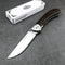 Outdoor Folding Pocket Knife with Sharp Blade & Wood Handle Ideal for Hunting and Survival Gear