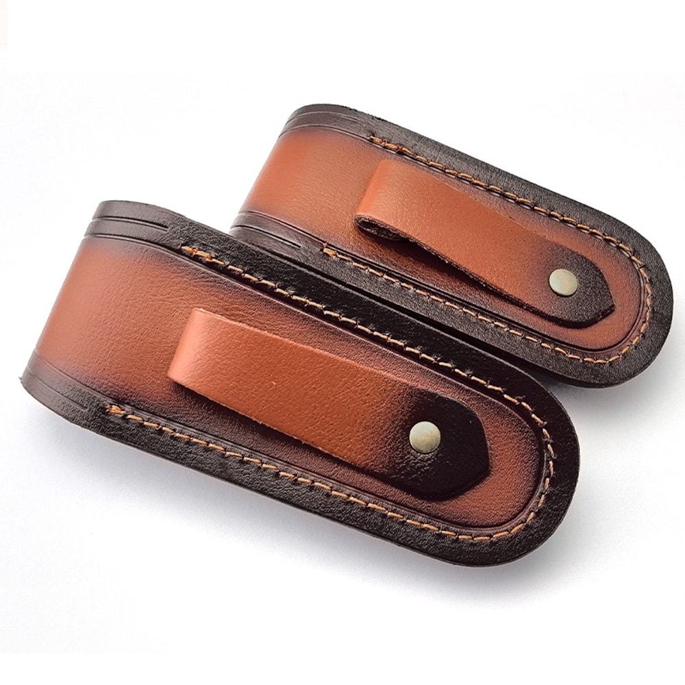 Genuine Cowhide Leather Knife Sheath Storage Pouch Durable Foldable Knife Holder For Tactical Tool 2