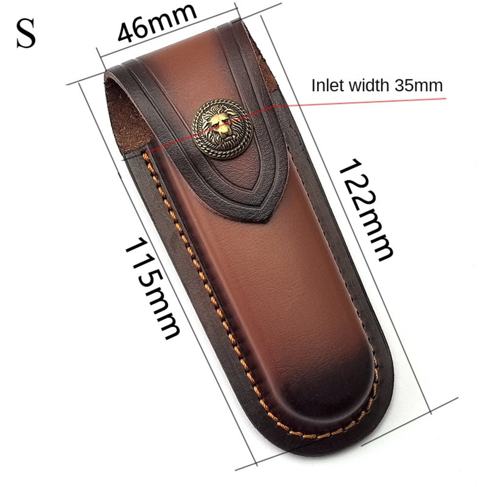 Genuine Cowhide Leather Knife Sheath Storage Pouch Durable Foldable Knife Holder For Tactical Tool 5