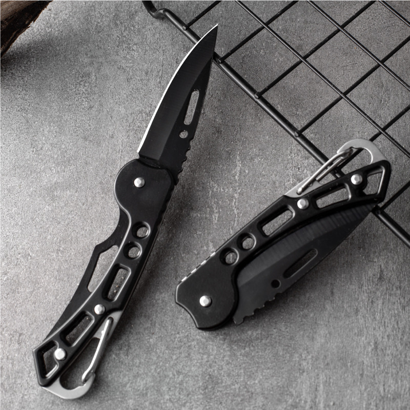 Portable Stainless Steel Folding Knife Compact Survival Tool for Camping, Hunting, and Outdoor Adventures