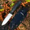 Brother Bushcraft Fixed Blade Hunting Knife with Micarta Grips Sharp Stone Wash Finish for Outdoor Adventures