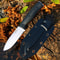 Brother Bushcraft Fixed Blade Hunting Knife with Micarta Grips Sharp Stone Wash Finish for Outdoor Adventures