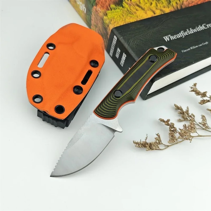 Fixed Blade Tactical Knife Durable Outdoor Camping EDC Tool with Sheath