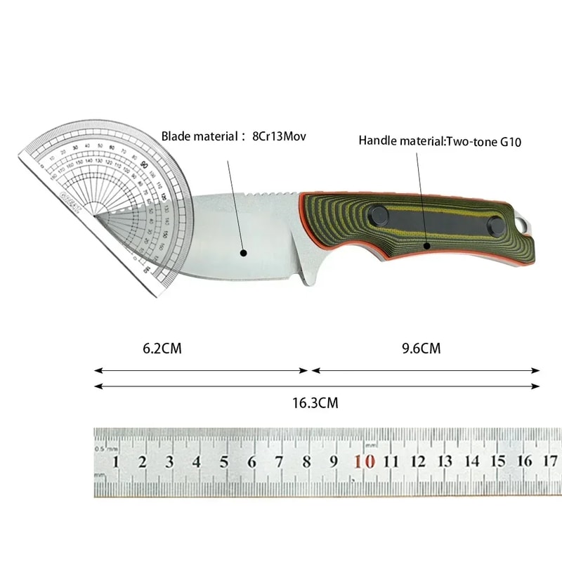 Fixed Blade Tactical Knife Durable Outdoor Camping EDC Tool with Sheath