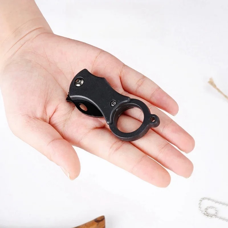 Mini Folding Pocket Knife Portable Outdoor Gear with Keychain, Ideal for Camping & Food Prep
