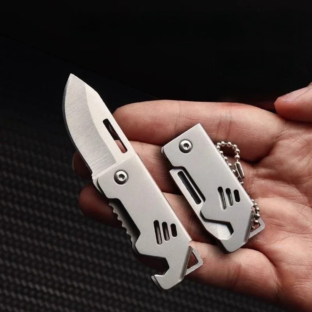 Mini Folding Pocket Knife Portable Camping SelfDefense Tool With Keychain Pendant 0