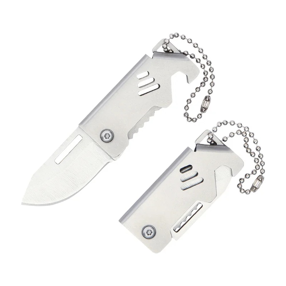 Mini Folding Pocket Knife Portable Camping SelfDefense Tool With Keychain Pendant 2
