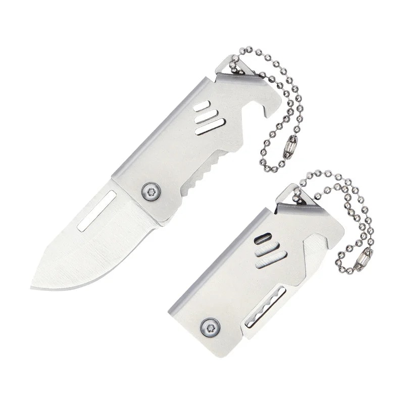 Mini Folding Pocket Knife Portable Camping SelfDefense Tool With Keychain Pendant 2