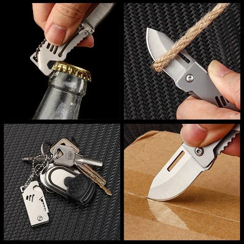 Mini Folding Pocket Knife Portable Camping SelfDefense Tool With Keychain Pendant 4