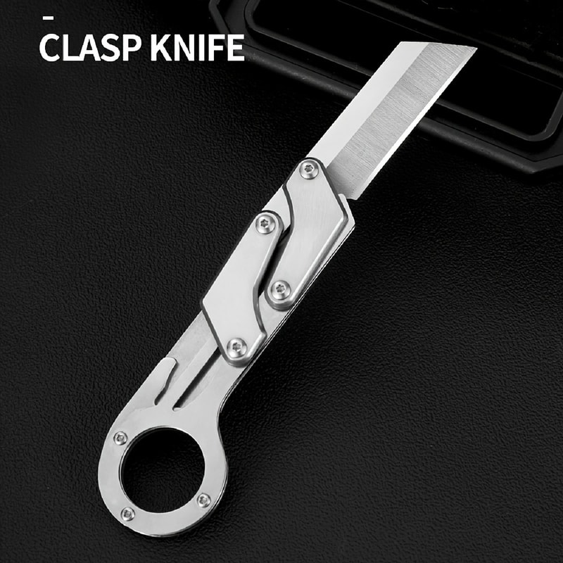 Creative Outdoor Folding Knife Full Steel Blade for BBQ, Camping, Mountaineering, Survival