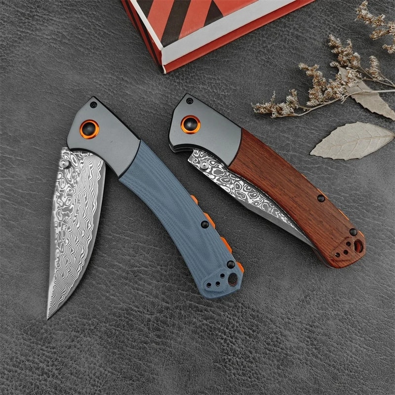 Steel Blade BM Crooked River Folding Knife with Wooden Handles Tactical EDC Pocket Knife for Camping & Outdoor
