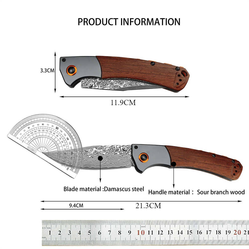 Steel Blade BM Crooked River Folding Knife with Wooden Handles Tactical EDC Pocket Knife for Camping & Outdoor