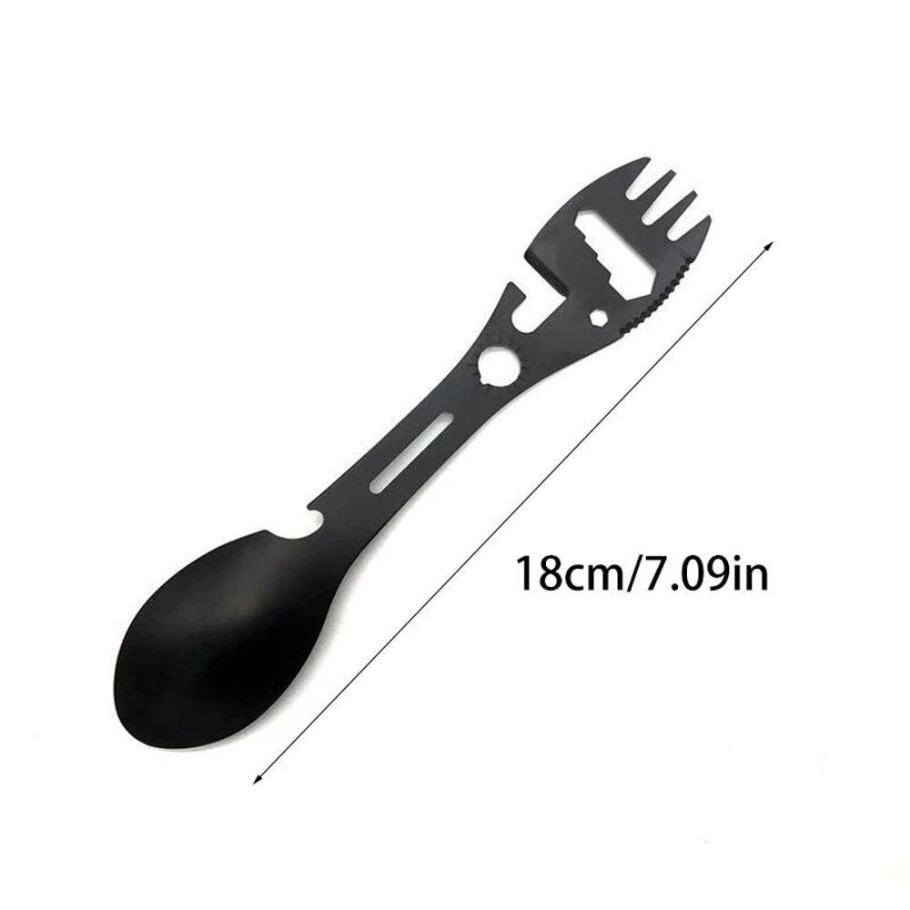 Multifunctional Camping Survival Tool Set Knife, Spork, Whistle & More