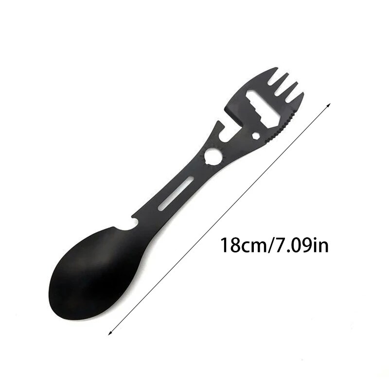 Multifunctional Camping Survival Tool Set Knife, Spork, Whistle & More