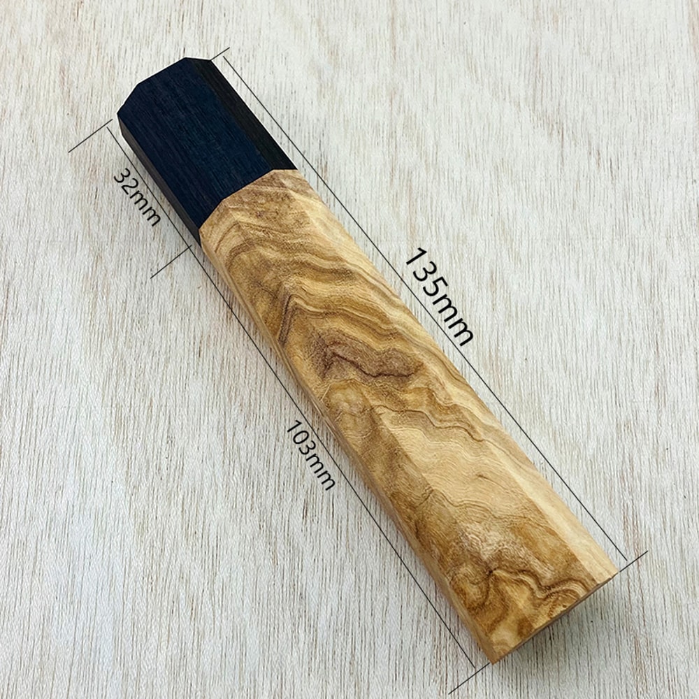Olive Wood Ebony Octagonal Knife Handle For DIY Kitchen Knives 1