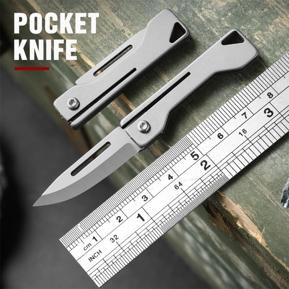 Titanium Folding Utility Knife Portable Mini Pocket Tool For Outdoor Use Box Opening 3