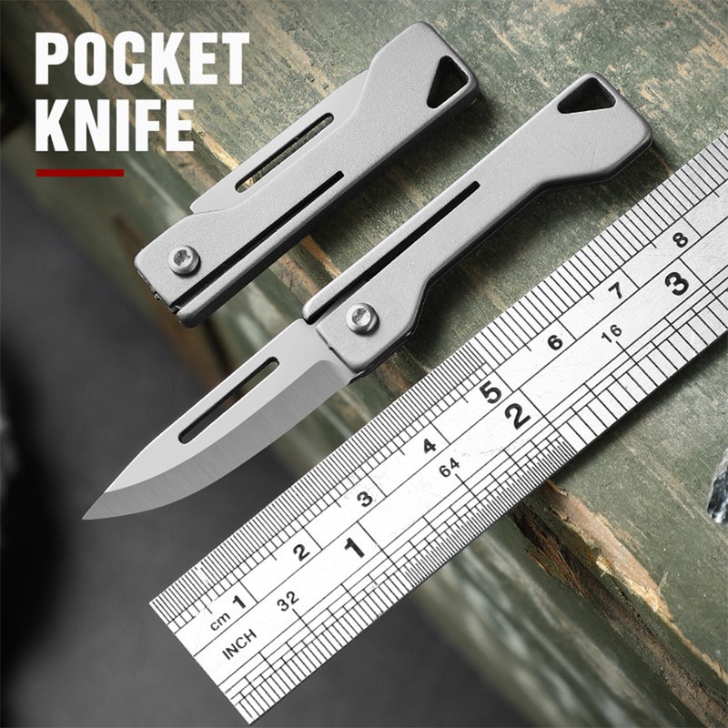 Titanium Folding Utility Knife Portable Mini Pocket Tool For Outdoor Use Box Opening 3