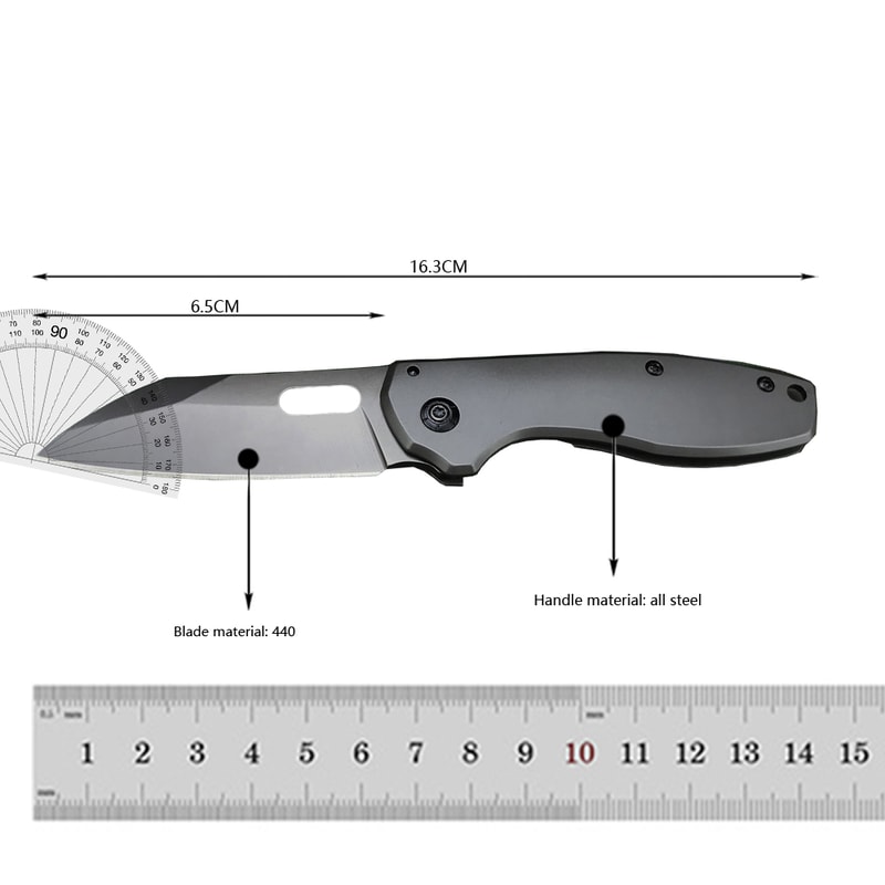 Heavy-Duty Outdoor Pocket Knife with All-Steel Handle Survival Camping & Hunting Tool
