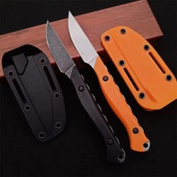 portable fixed blade edc knife for camping, hiking, and outdoor rescue durable santoprene handle