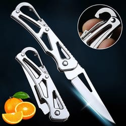 stainless steel folding fruit knife with non-slip handle ideal for outdoor and kitchen use