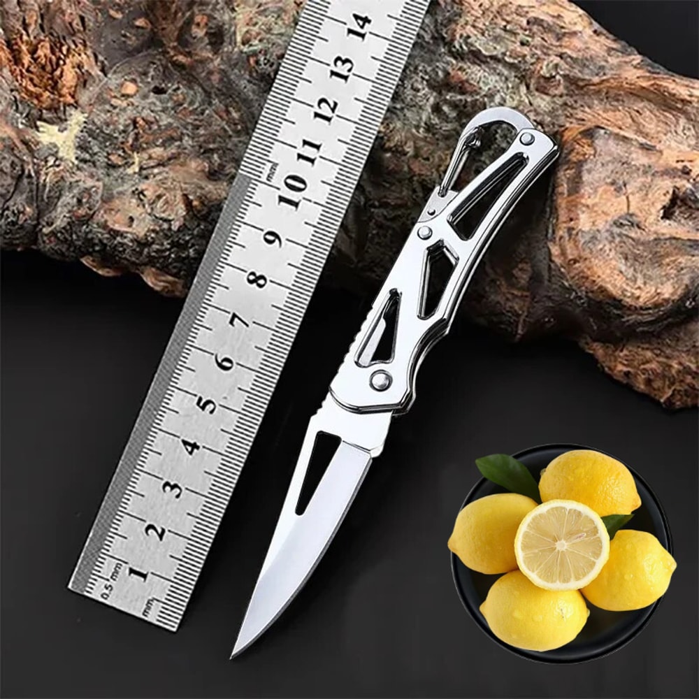 Stainless Steel Folding Fruit Knife with Non-slip Handle Ideal for Outdoor and Kitchen Use