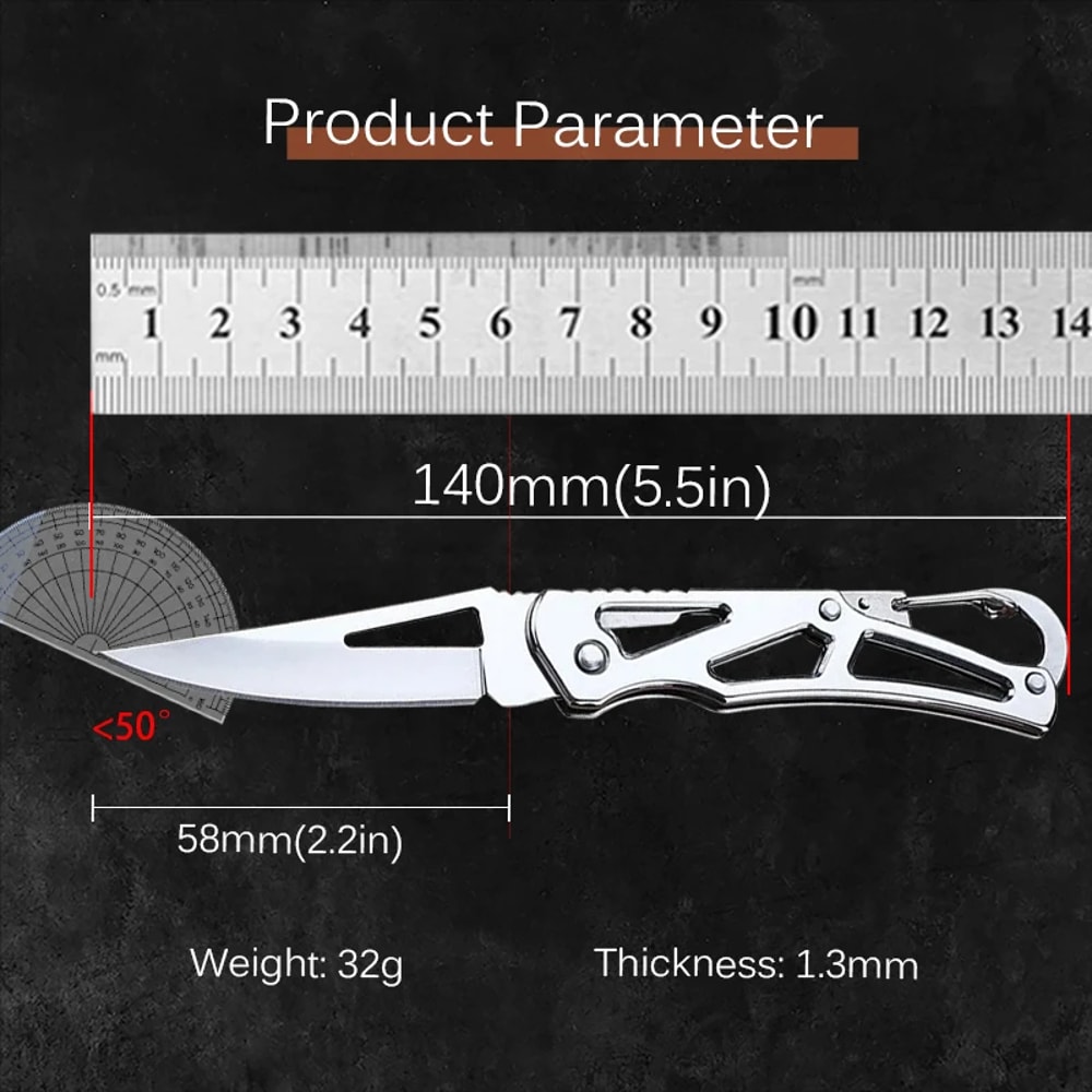 Stainless Steel Folding Fruit Knife with Non-slip Handle Ideal for Outdoor and Kitchen Use