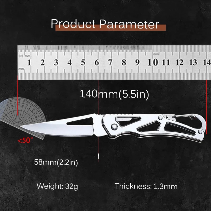 Stainless Steel Folding Fruit Knife with Non-slip Handle Ideal for Outdoor and Kitchen Use