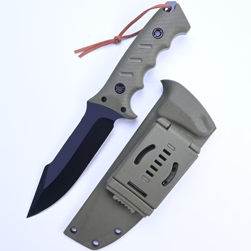 Premium Tactical Survival Knife Fixed Blade EDC Hunting Gear with Sheath & GFN Handle