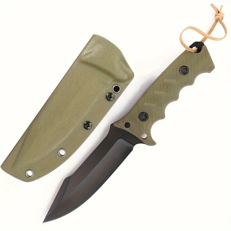 Premium Tactical Survival Knife Fixed Blade EDC Hunting Gear with Sheath & GFN Handle
