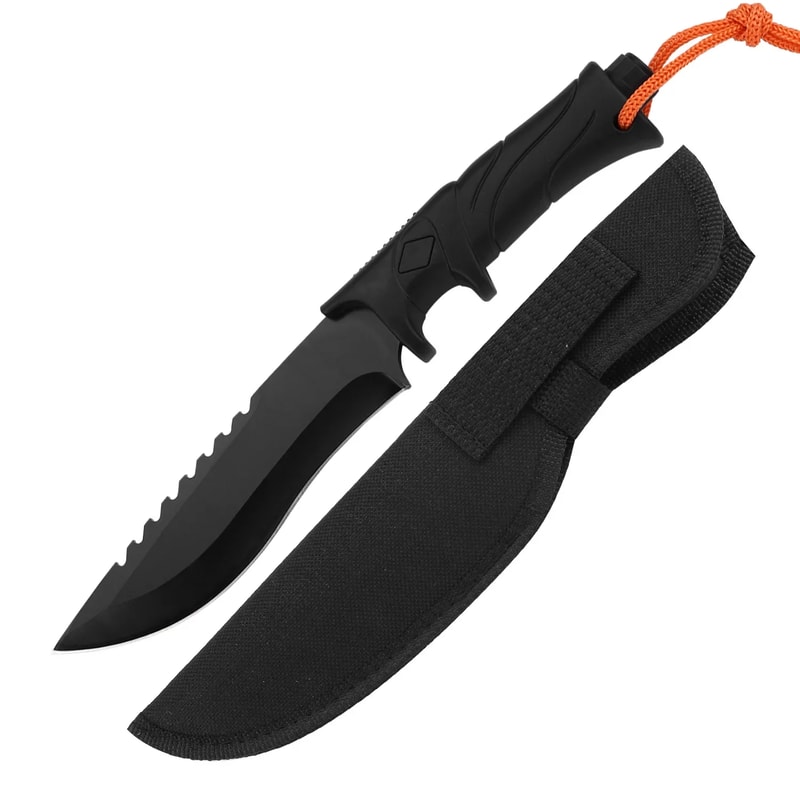Durable Stainless Steel Tactical Fixed Blade Knife with ABS Handle Perfect for Hunting, Camping, and Survival
